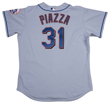 2003 Mike Piazza Game Used New York Mets Road Jersey 